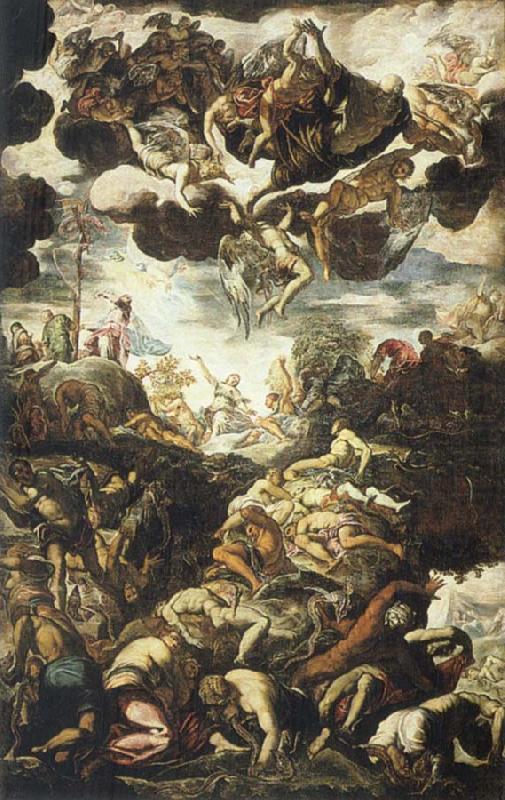 TINTORETTO, Jacopo Miracle of the Brazen Serpent china oil painting image